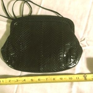 Vintage Black Snakeskin Jay Herbert Purse Bag